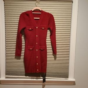 NNW Whisper Korea Brand mini knit dress in wine